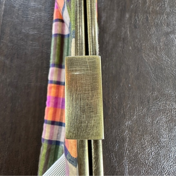 J. Crew 10” x 4.5” Plaid Flower Clutch Handbag Metal Clasp Opening - Picture 9 of 9